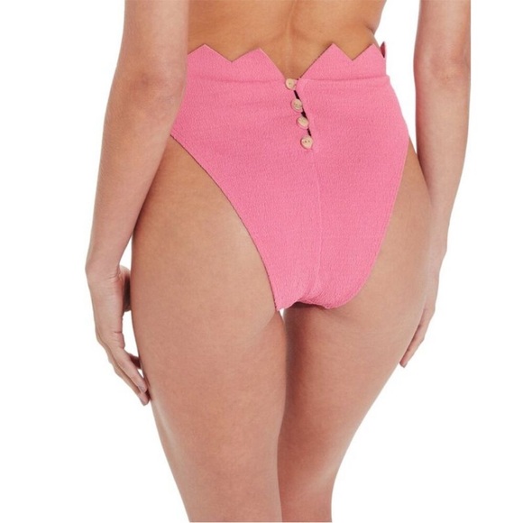 Vix Bikini Set Solid Imani Tri Parallel Swim Top and Imani Hot Pants Pink NWT - Picture 5 of 8
